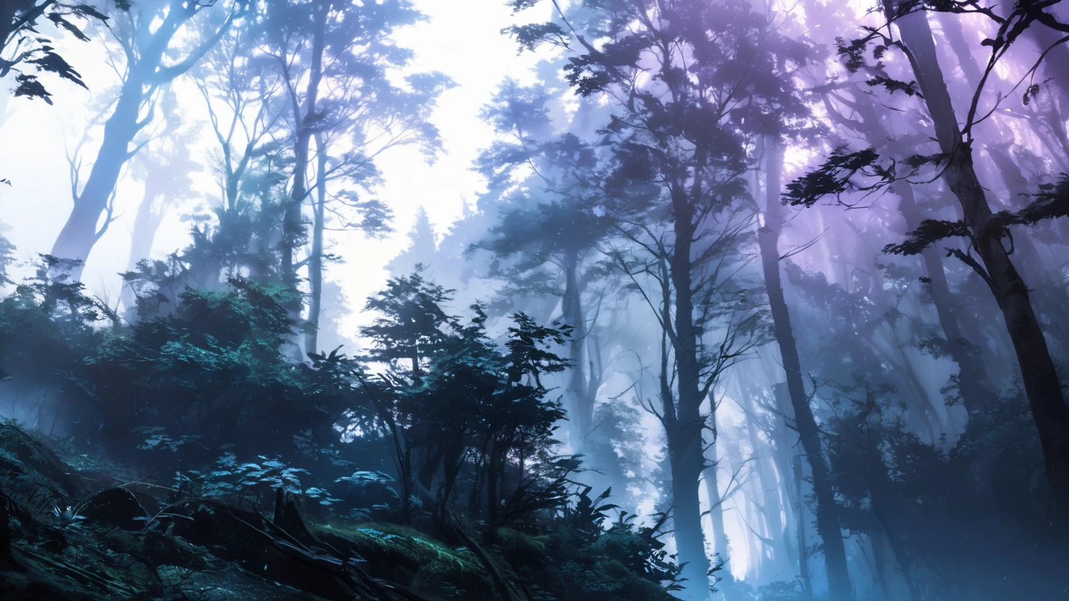 Eerie Dark Forest