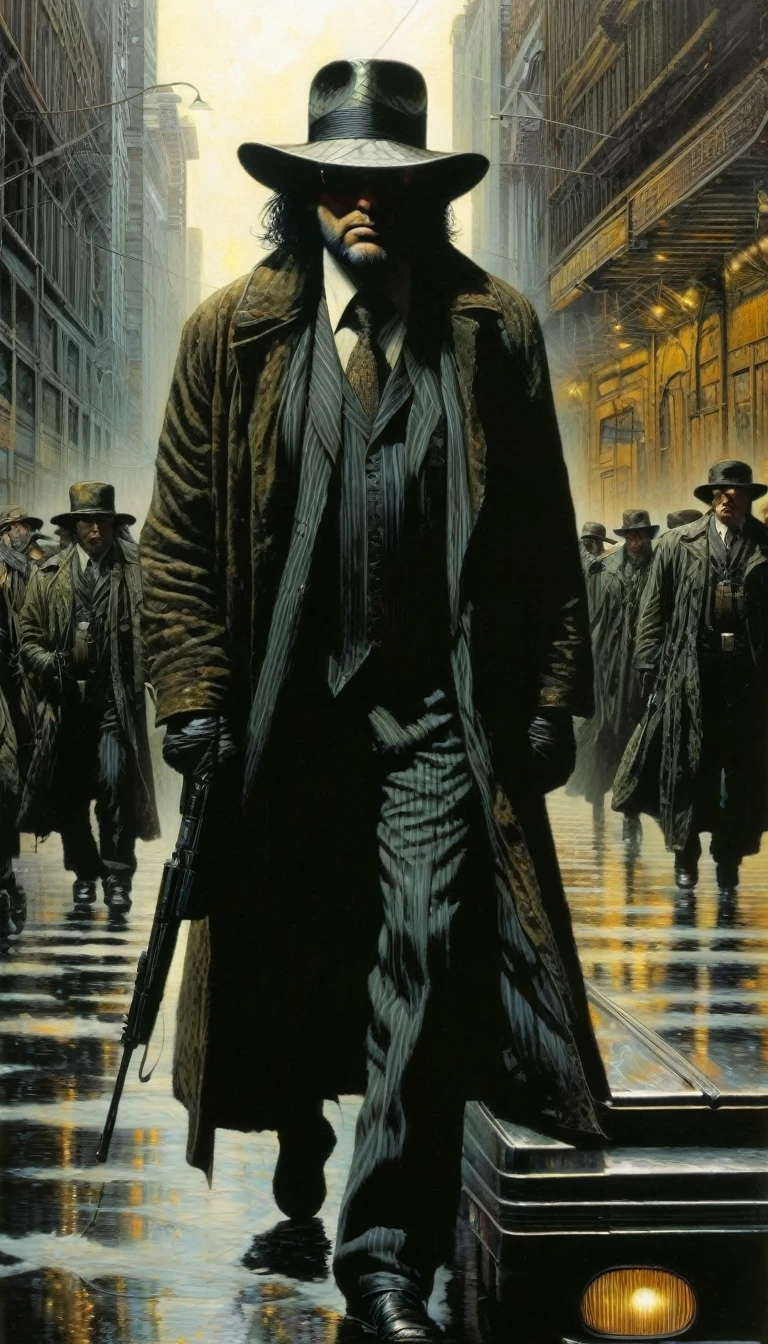 (art inspired by tim bradstreet ). oil painting)