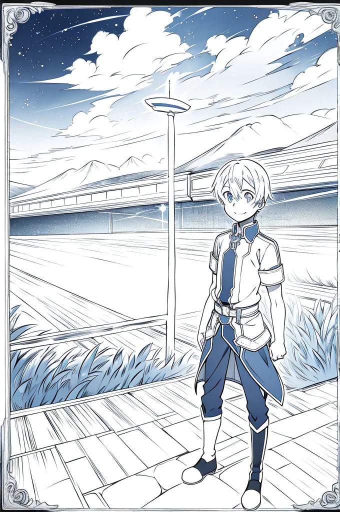 eugeo sword art online, looking at viewer, boy, masterpiece, smiling, high quality, 4k
