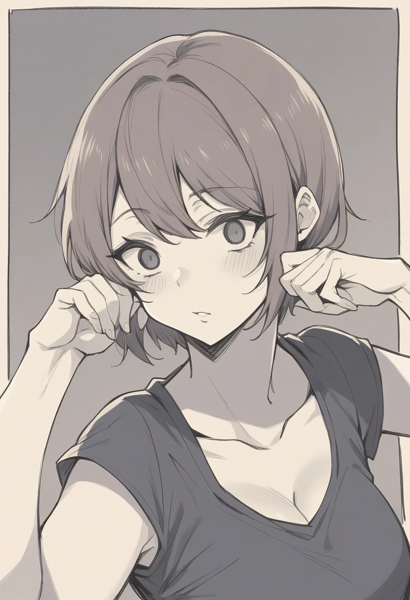 Beauty、track and field athlete、brown hair bob、((whole body))、(((photo taken from below)))、ground