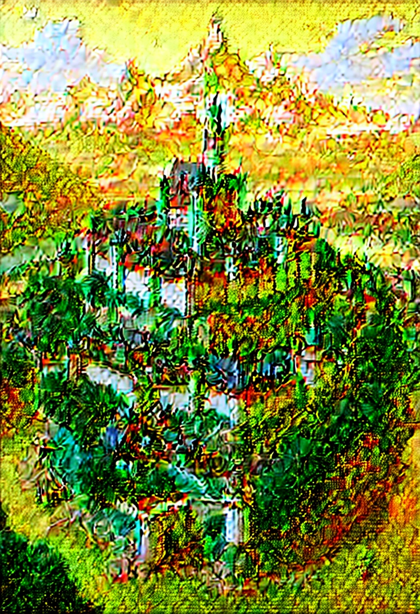 A large kingdom inspired by Zurich with a large castle in the center, with many houses, surrounded by mountains and forests. RPG