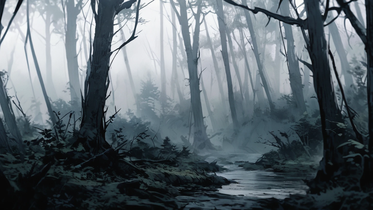Eerie Dark Forest ,Sharpness