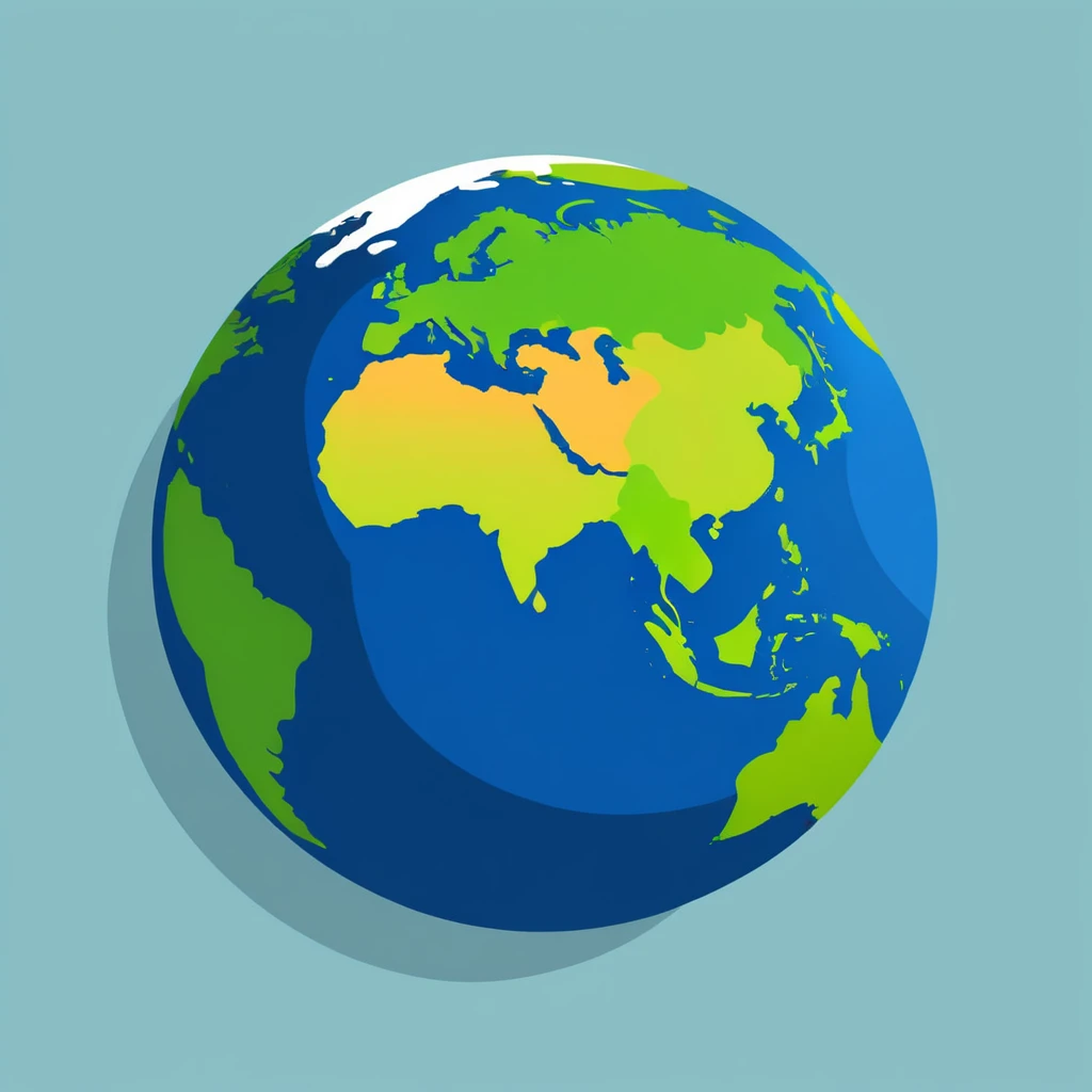 a earth, 2d minimalistic, flat vector illustration, digital, smooth shadows, design asset, without shading