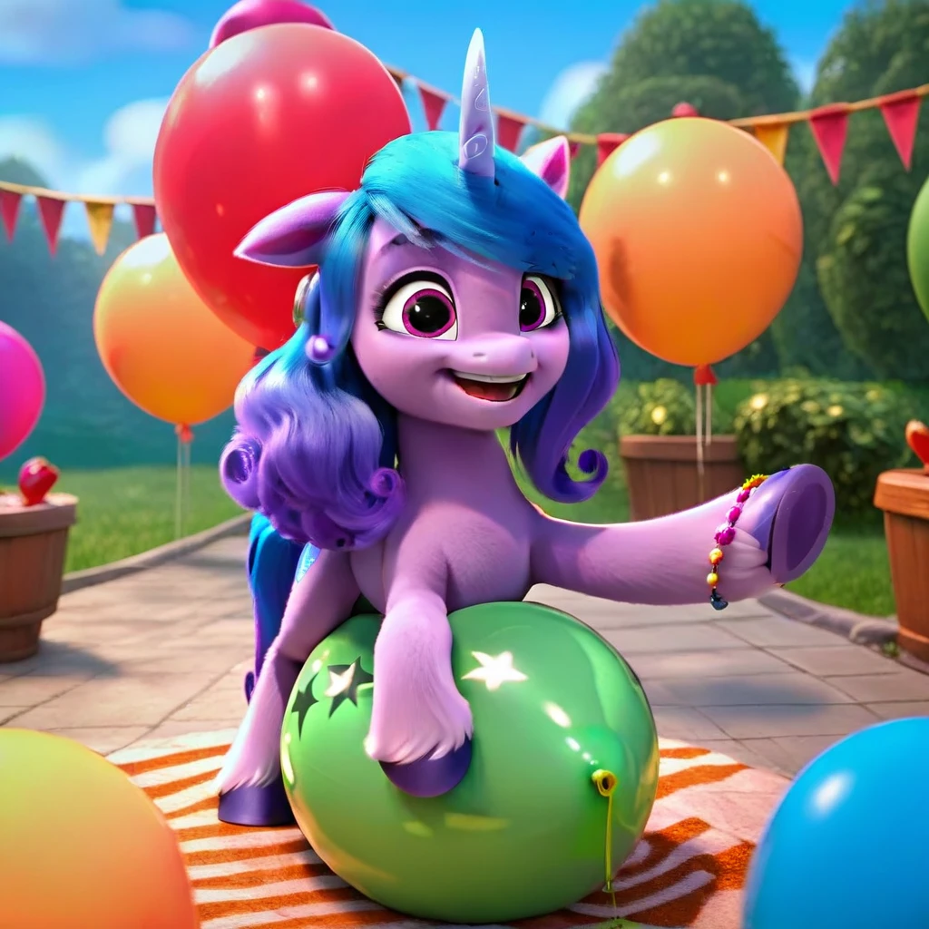 score_9, score_8_up, score_7_up, score_6_up, score_5_up, score_4_up,
female, Izzy Moonbow, solo, looner, nonpop, balloon nonpop, detailed background, party, selfie, fanservice, plot, balloon fetish, balloon support, 3d, hd, 4k, solo,
safe, rating safe,
spread legs, plot, blowing up balloons, balloon blowing, wide hips, arched back, overinflated balloon, tight balloon, necked balloon, translucent balloon, white star print on balloon, balloon inflation,
motion blur, bouncing, squeaking, noisy, loud,
My Little Pony: Make Your Mark, My Little Pony: A New Generation, cinematic, dynamic angle, depth of field, bloom, subsurface scattering