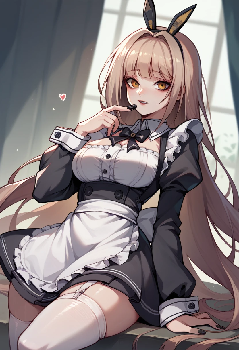 Noir (NIKKE) maid goth corpo inteiro 