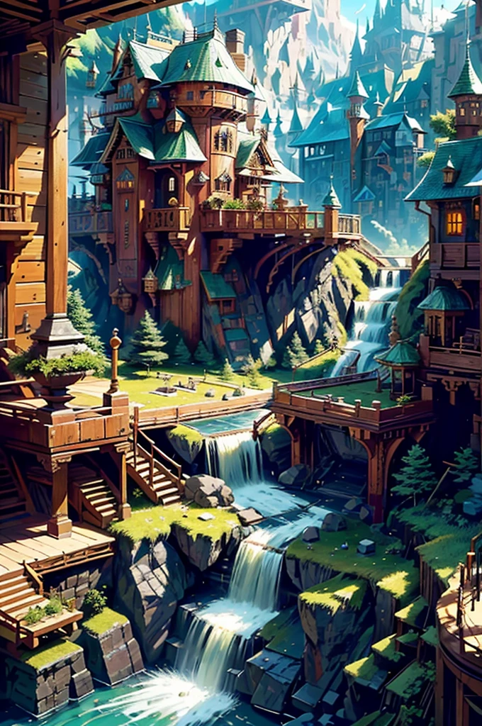 background only, A painting depicting a house in a forest with a river flowing through it.., fantasy tavern background, highly detailed fantasy art, dark fantasy setting, a multidimensional cozy tavern, kerem beyit, tavern background, fantasy setting, cosy enchanted scene, beautiful render of a fairytale, enchanted magical fantasy forest, magical environment, realistic fantasy illustration, very realistic concept art