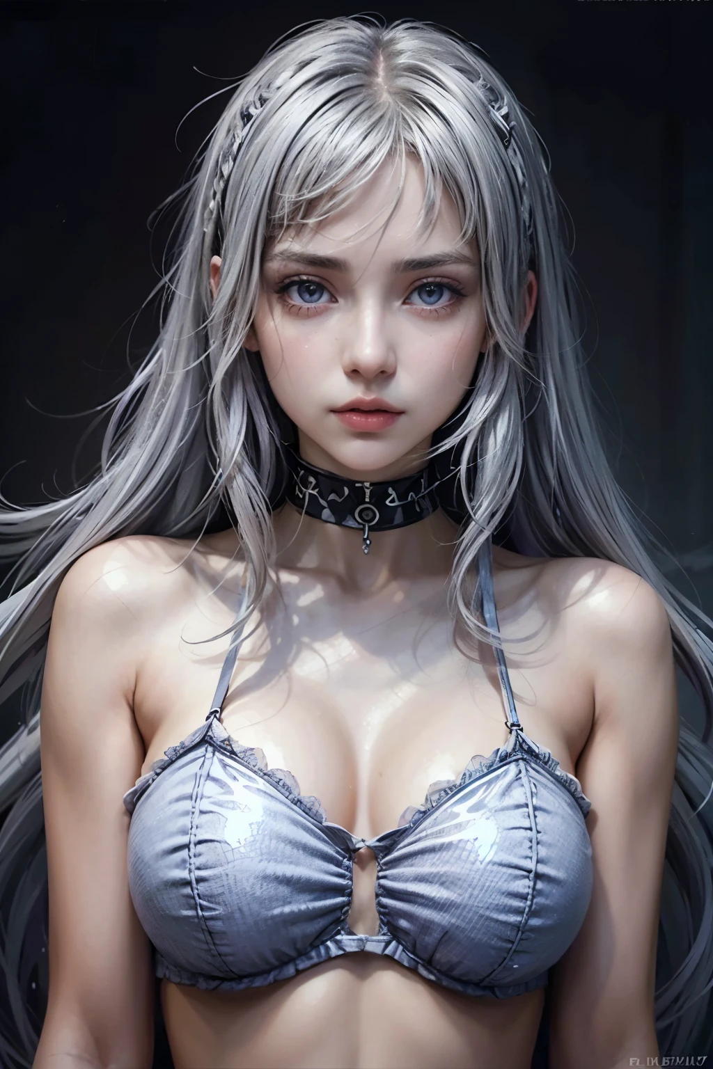 work of art, best qualityer, 1 girl, elaina_(It could_phi_Gossip), silver hair, purples eyes, long hair, ha