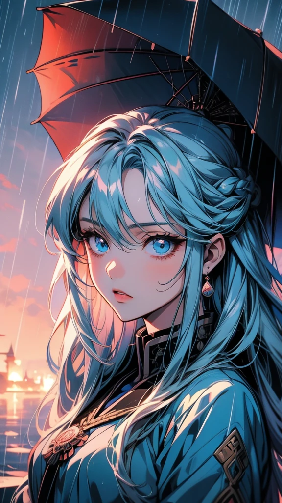 in the rain、Anime girl with blue eyes and long hair, by Yuumei, Beautiful anime portraits, 2D Anime Style, in the rainの涙, Sad blue eyes, Avatar Image, Shining blue eyes, Anime Shōnen, Anime style portrait, inspired by Okumura Masanobu, Beautiful anime style, Anime Moe Art Style, Anime art style
