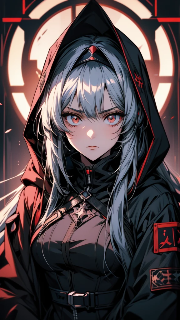 Anime girl with long hair and hood on her head, from Arknights, Detailed portrait of an anime girl, Detailed Anime Character Art, Arknights, Gothic Maiden Anime Girl, Gwaiz, 1 7 year old anime goth girl, From Girls Frontline, Stunning Anime Face Portraits, Detailed anime faces, Portrait Gap Moe Yandere Grimdark, Automated Kidney