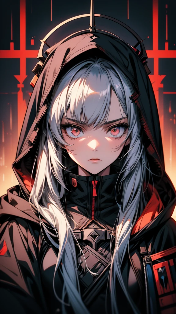 Anime girl with long hair and hood on her head, from Arknights, Detailed portrait of an anime girl, Detailed Anime Character Art, Arknights, Gothic Maiden Anime Girl, Gwaiz, 1 7 year old anime goth girl, From Girls Frontline, Stunning Anime Face Portraits, Detailed anime faces, Portrait Gap Moe Yandere Grimdark, Automated Kidney