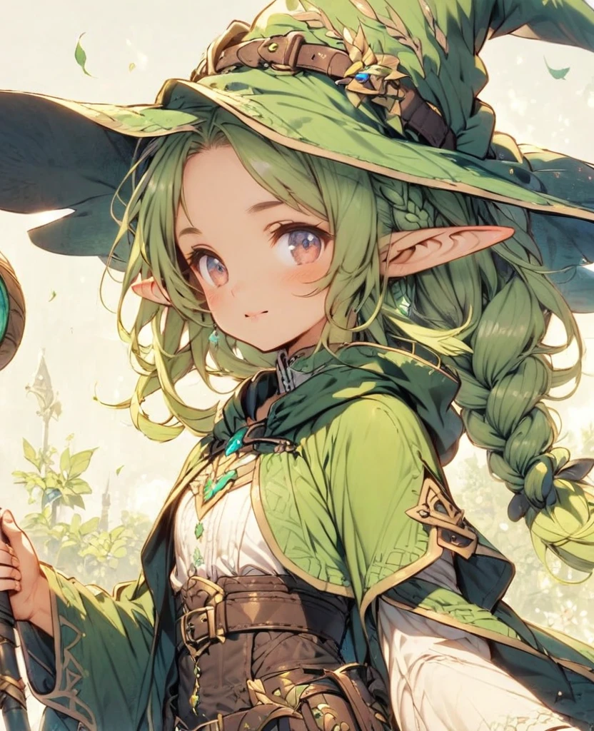 Green Hair Braid Wizard Modest chest Robe Petite Elf