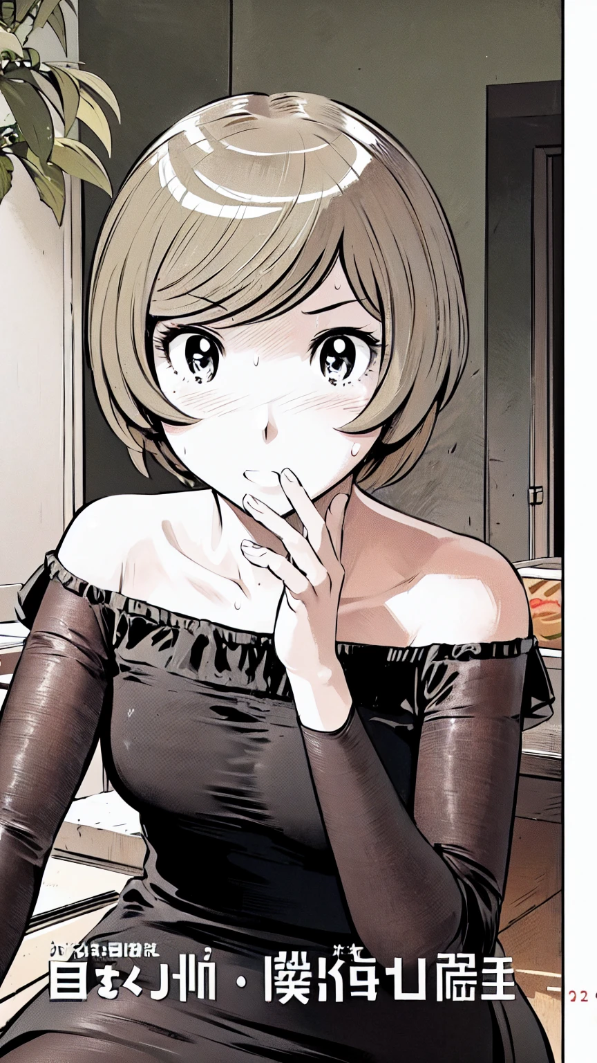 、(masterpiece、Highest quality)、Highest quality, Ultra-high resolution, (((masterpiece))), alone, Sweat、Big eyes,Show Viewer,
blonde,(short hair:1.2), (Highest quality:1.3),One Girl,Private Server、Floral dress、nature、Off the shoulder、Embarrassed face