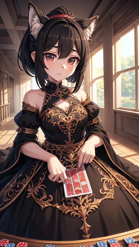 Close-up above the waist，Half side，Poker face狼女孩，Personification狼女孩，Female wolves，Personification，furry，hairy，fuzzy，Body hair，short hair，Dark Skin，Dark Skin，Dark Skin，Dark Skin，Noble clothing，Dress，Dress，晚Dress，grace，Poker face，Poker face，Poker face ，Black hair，全身灰Black hair，Dark Skin，Dark skin，Black hair，Ponytail，Long hair，Poker face，贵族Dress，big ear，Wolf Ear Girl，Wolf Tail，cute，Poker face，Cold three no girl，Poker face，****，grace，Slender figure，Girl-like wolf girl，flat chest，Light and Shadow，indoor背景，indoor，cute，Poker face，cool girl，poker face，Princess dress