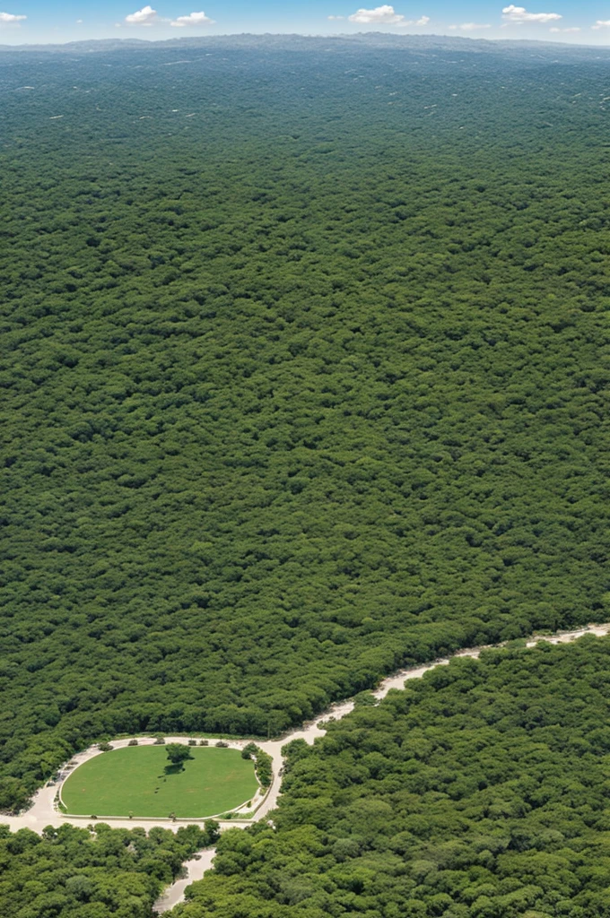Create an image of the perimeter of the Chapultepec forest and divide it into 10 equal parts