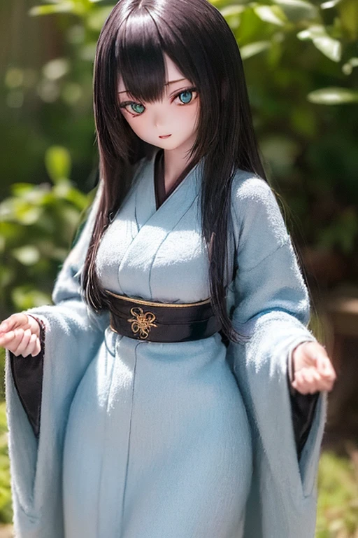 (SFW:2), photorealistic, realistic photo, ((highest quality)), ((masterpiece)), ((extremely detailed)), kukolnydom, doll, (mature woman, 20yo, 20 years old:1.6), solo, ((cowboy shot, standing
, skinny, slender, slim, kimono, obi, hair ornament)), green eyes, parted lips, (black hair, long hair, looking at another, blank eyes, empty eyes, detailed eyes, detailed clothes:1.3), Japanese garden, 8k