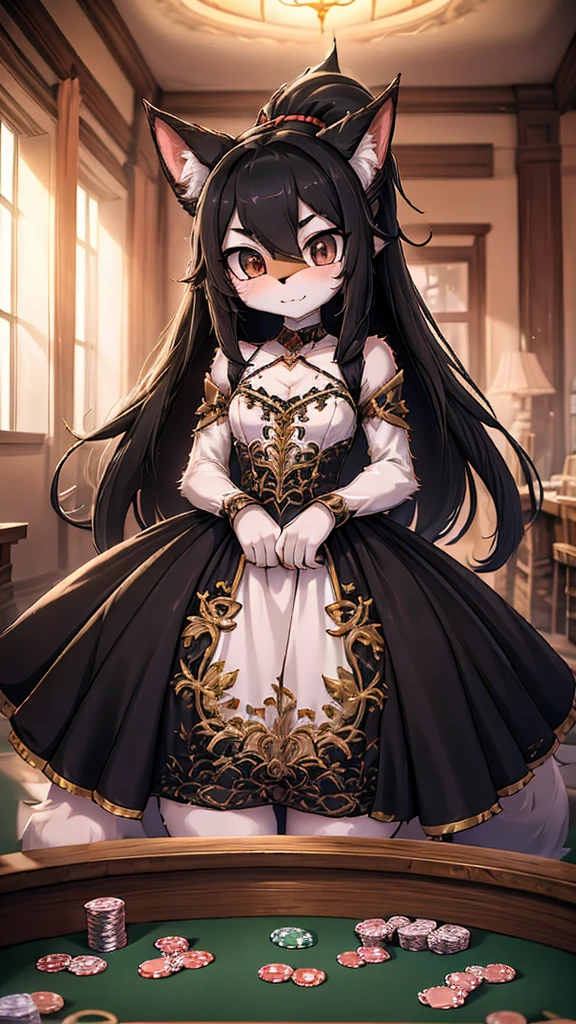 Close-up above the waist，Half side，Poker face狼女孩，Personification狼女孩，Female wolves，Personification，furry，hairy，fuzzy，Body hair，short hair，Dark Skin，Dark Skin，Dark Skin，Dark Skin，Noble clothing，Dress，Dress，晚Dress，grace，Poker face，Poker face，Poker face ，Black hair，全身灰Black hair，Dark Skin，Dark skin，Black hair，Ponytail，Long hair，Poker face，贵族Dress，big ear，Wolf Ear Girl，Wolf Tail，cute，Poker face，Cold three no girl，Poker face，****，grace，Slender figure，Girl-like wolf girl，flat chest，Light and Shadow，indoor背景，indoor，cute，Poker face，cool girl，poker face，Princess dress