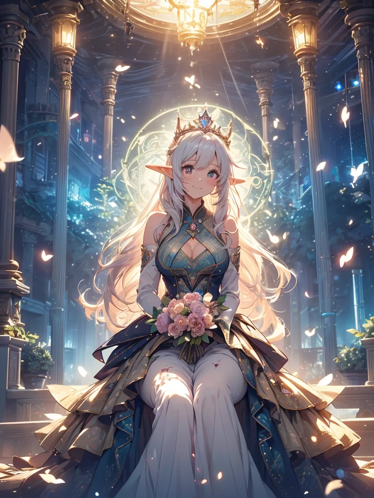 最high quality、1woman elf 、Beautiful foam、、CourtyardShining fairy wings、Flower fractal art 、see-throughbodystocking,Beautiful side shot, radiance,High-definition depiction, Realistic, 8K, Unity, beautiful Shot, light smile, Beautifully and vividly drawn, , Beautiful, beautiful, clear skin、sexly,beautiful dress,Countless rays of light pouring down, Swirling Light, big background, Raise one arm above your head, Intense light is emitted from the magic circle in front of the girl. forest、Lots of leaves、green leaves、flower、Particles of light、Bedroom at night、Magic garden、Fairy tale、Big Breasts、sexy、
Romanticism,Cowboy Shot: The most beautiful form of chaos, Mr..々colour, Intertwined flowers, Particle,magical gentle light,smile,sexly,image quality、masterpiece、Beautiful Face、Super beautiful elf woman((Big breasted 22 year old office lady、Bust 100,Beautiful long ironed hair 、bionde hair,height: 165cm。、sexly、ANDsbian、、high quality、、Visual art、Written boundary depth、、ANDlf ANDars、、universe、Happy smile、gentle light、ANDlf forest、elegant、ticker beautiful decorative、、magic、forest、beautiful tiara、Beautiful bed、Beautiful Landscape、A kind smile、wonderful、Fluttering petals、Dance happily、、Cultivate fantasy、、Mystery light Lots of flowers、、art、forest, palace, art,mystery,Ultra-high resolution,atmosphere A colorful and dreamy anime-style illustration of a young girl with beautiful hair, sitting amidst a vibrant, mechanical landscape. She is wearing a casual surrounded by a kaleidoscope of colors and glowing lights. The background is filled with whimsical details and a magical atmosphere. --ar 3:4 --style raw --stylize 600 --niji 6、throne