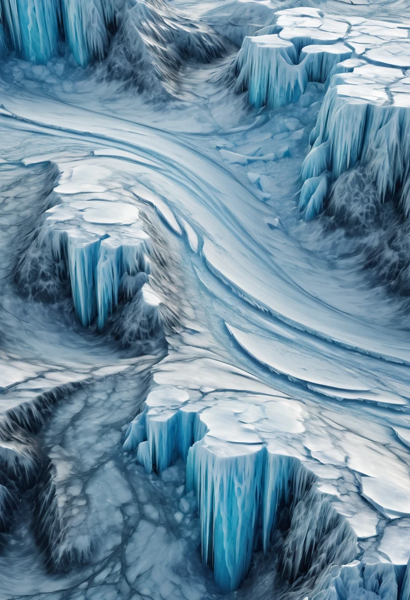 Chaotic and rugged ice planet texture