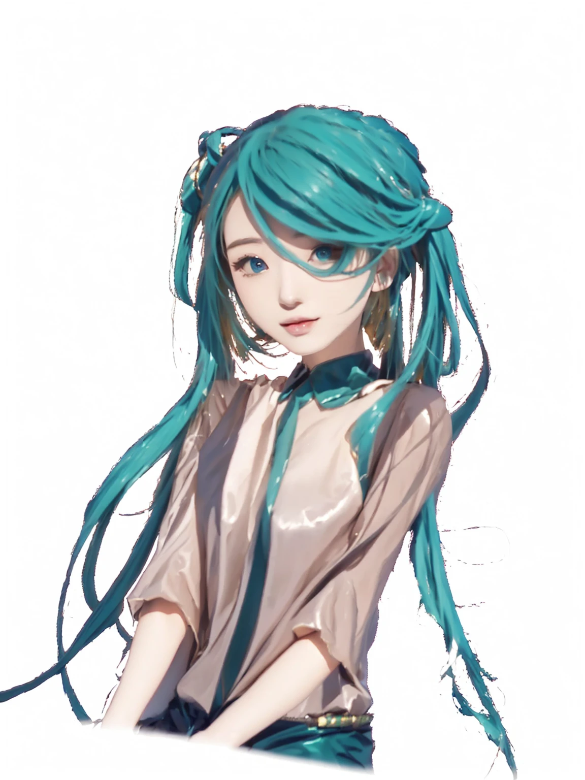 ((Masterpiece)), (best quality), (very detailed), ((very detailed)), 4k, (8k),2 girl,Hatsune Miku, girl with long green hair and blue eyes, miku, mikudayo, hatsune miku, hatsune miku face, hatsune miku portrait, portrait of hatsune miku, hatsune miku short hair, girl with teal hair, vocaloid, visual novel sprite, wataru kajika, rin, sona is a slender, rimuru