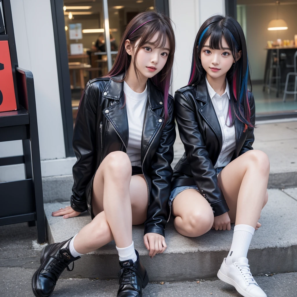 middle School girls，smile，Beautiful girls，leather jacket，The best quality to get you horny，uniform，Multi-colored hair、Put your feet on the slime、Girls to play，Multi-colored hair，Perfect Girl，Super cute girl，uniform，blazer，School festival，Big Breasts，濡れたuniformのシャツを着ている，Long Hair、She has her bangs down，Angel，Ultra HD，Young girl，Sex，Naughty Girls，Full body image，Absurd，Beautiful girls，