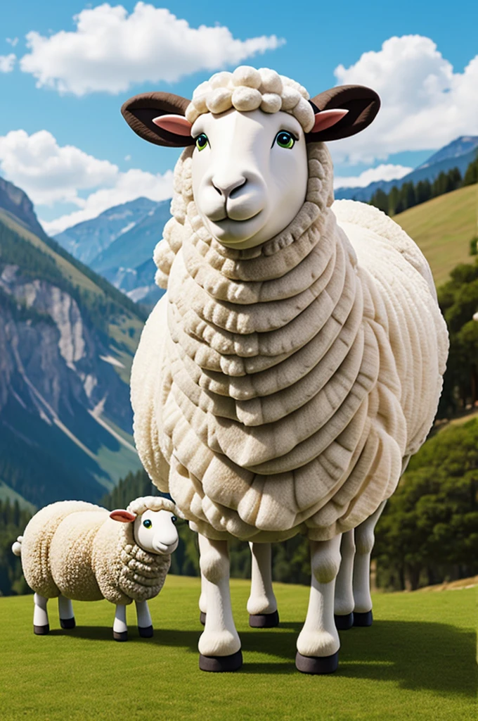 Animated sheep-shaped character