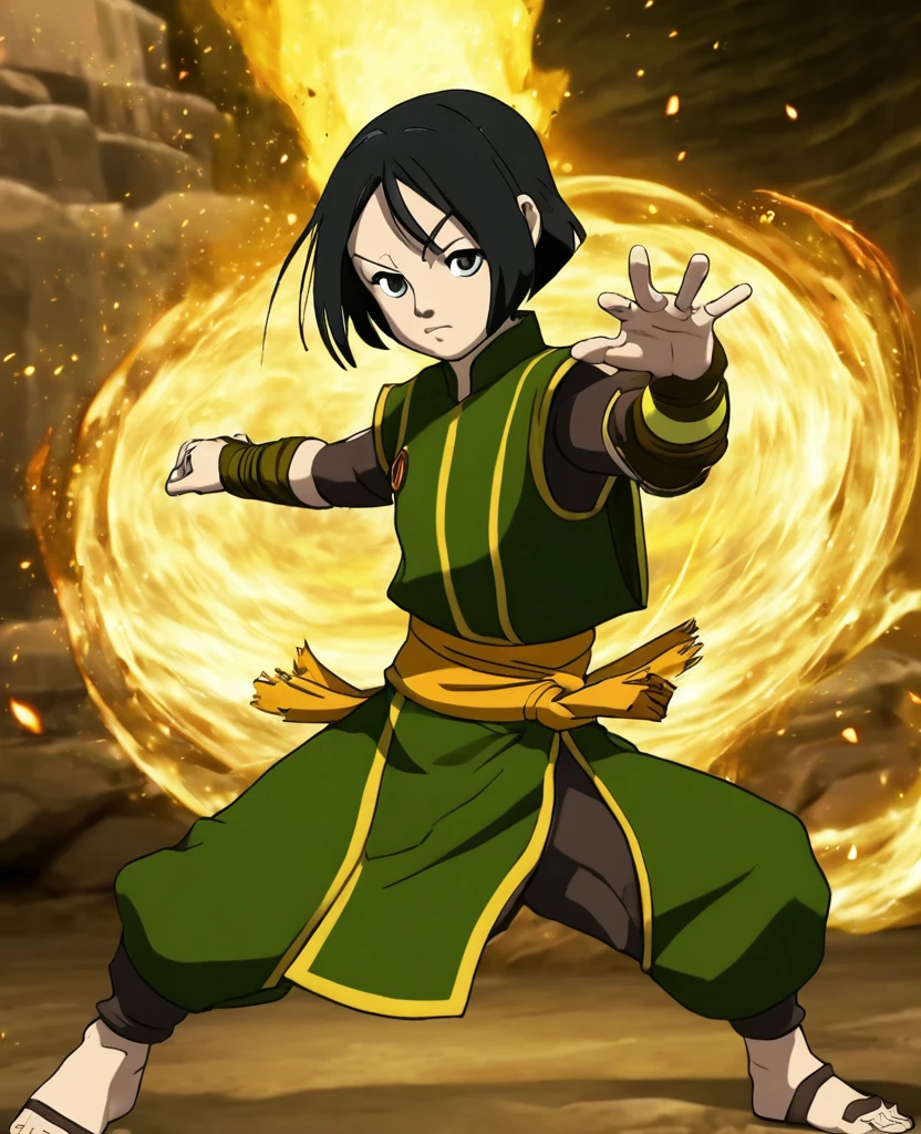 Toph Beifong, fight pose, full body