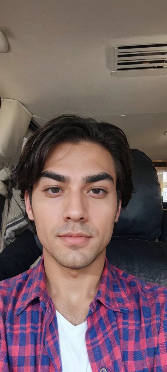 A handsome man with a big body and a six pack, thick eyebrows, naked with a big penis, sperm comes out, sitting on the sofa in exotic style