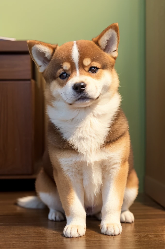 Fat brown Shiba Inu cute