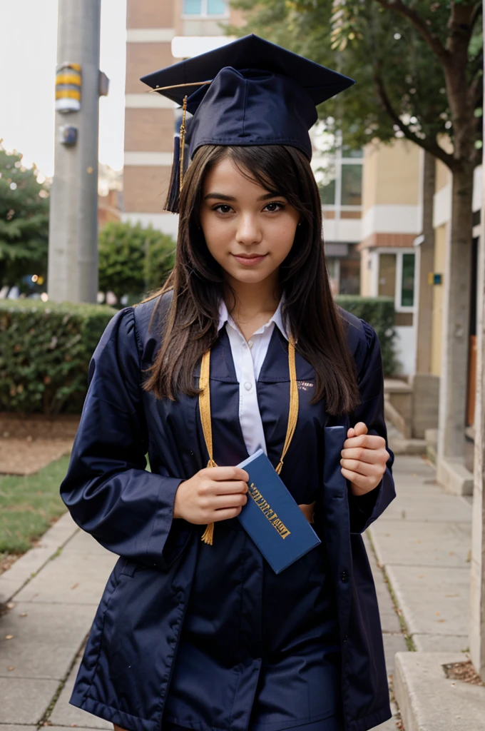 girl dressed in college graduation attire