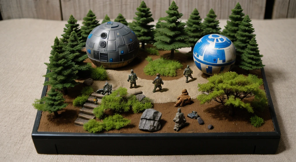 Star Wars diorama, of the planet Endor, with few elements
