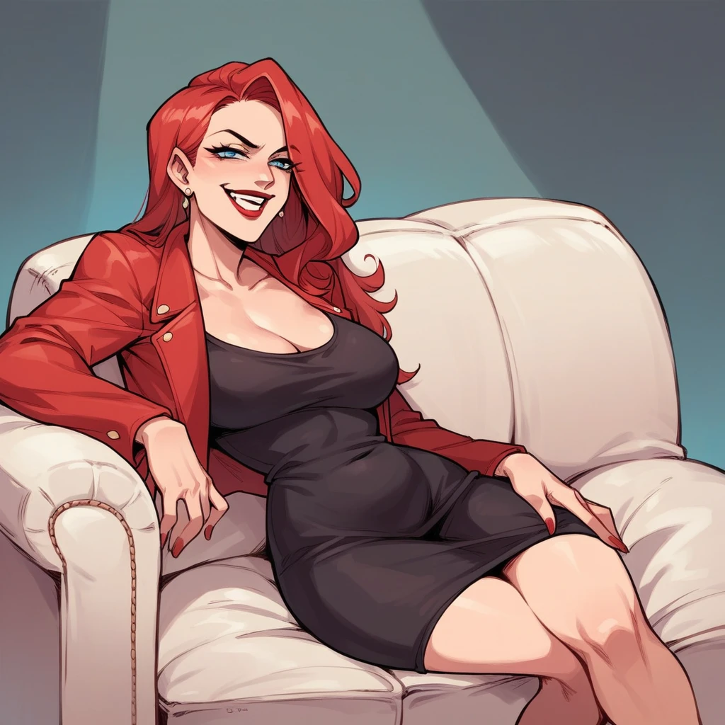 Redhead sitting on the penis with her finger in her mouth