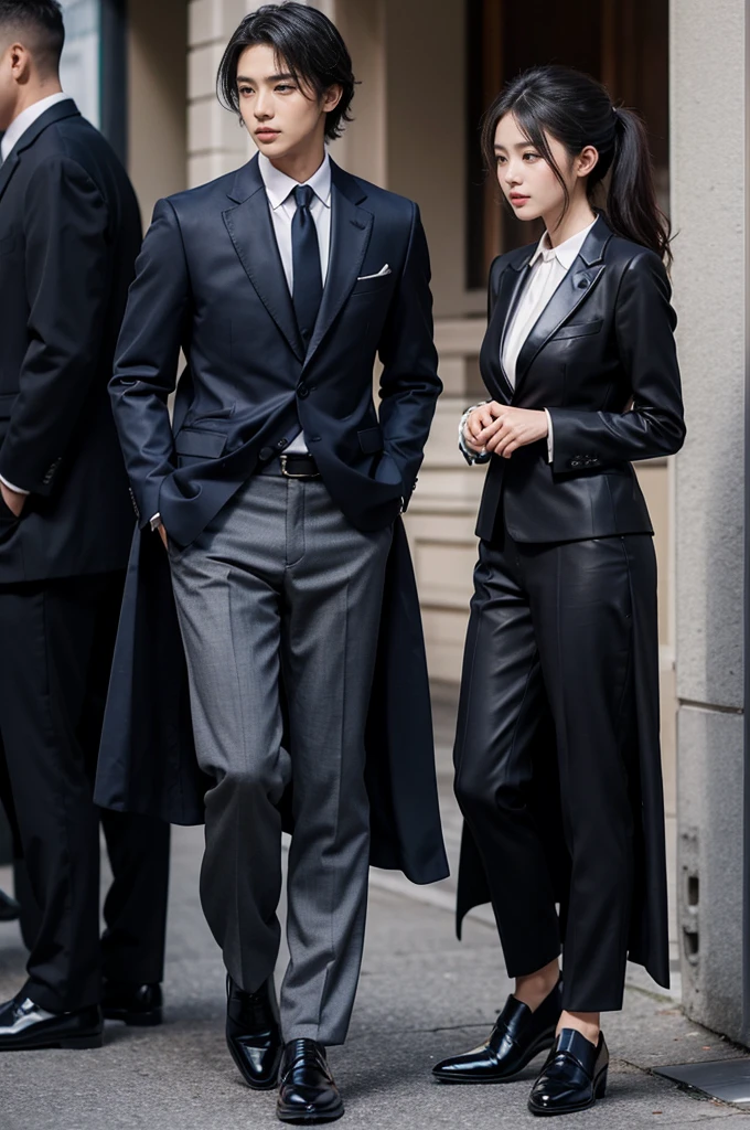 Mafia girl talking to (old man:0.6) leon , streets of new york, sharp focus, choker, short black hair, round sunglasses, black woolen cap. 1920 Mafia (lora:Leon:0.6)