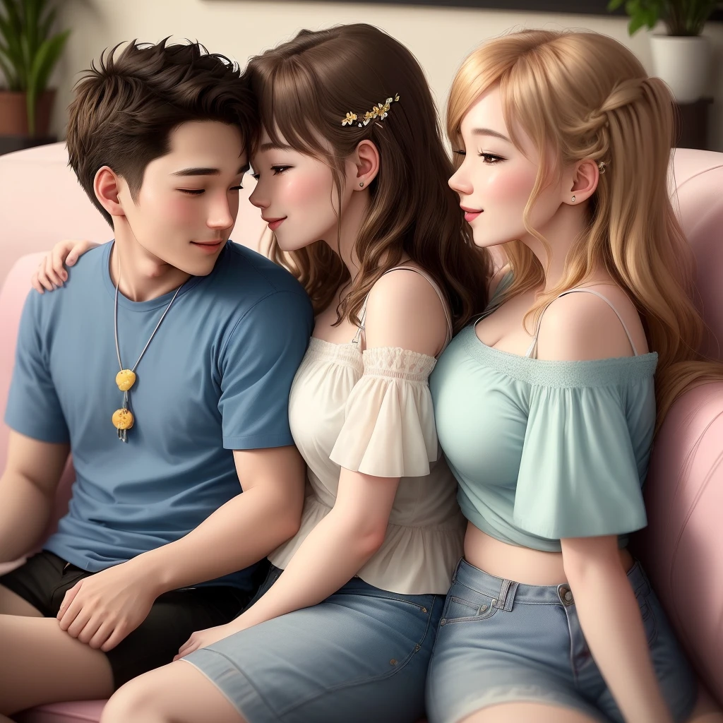 Girl sitting on boys face