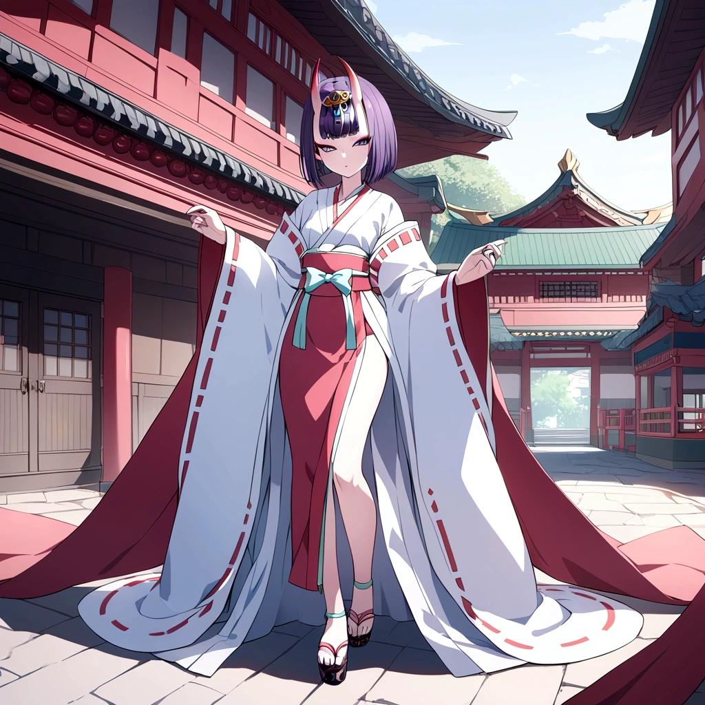 Shuten, shrine maiden outfit, full body.