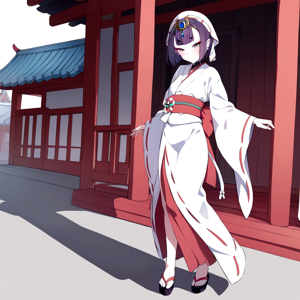 Shuten, shrine maiden outfit, full body.