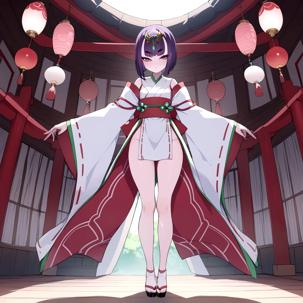 Shuten, shrine maiden outfit, full body.