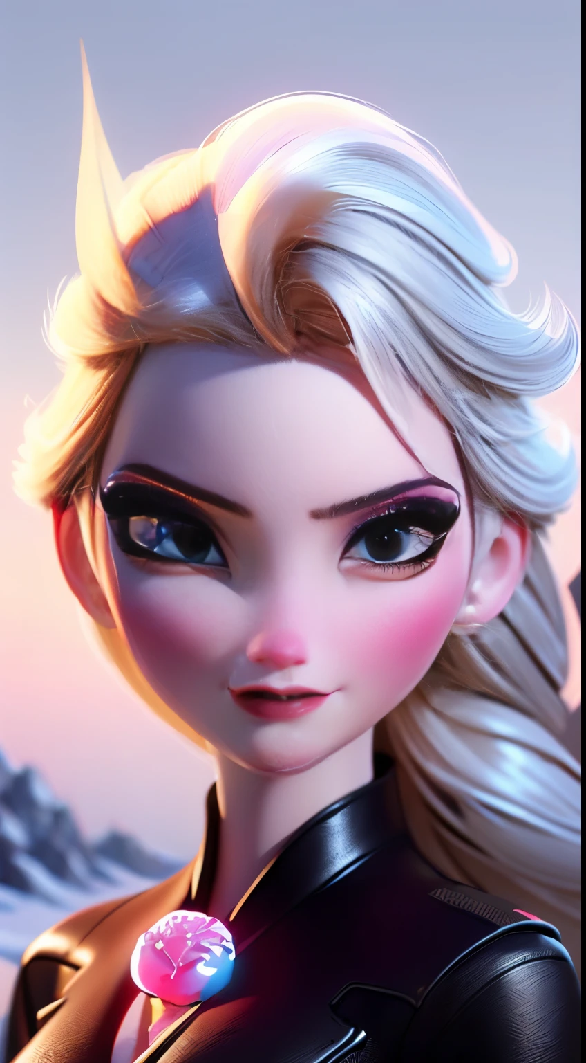 (Elsa frozen Diamante Rosado fusión.) Highly detailed CG unity 8k wallpaper, style shot, complex, high detail, dramatic, highest quality movie still image, very detailed, masterpiece, best quality, character design, Elsa, Elsa from Frozen, (( Dark style)), realistic ultra-detailed rendering style, natural light, sharp character design, (hard focus, 8k), (((natural skin texture))), 8k textures, soft cinematic lighting, adobe lightroom, dark room, hdr, Sophisticated, Elegant, Rich Detail, Sharp Focuilm Look) )), Soothing Tones, Detail Frenzy, Intricate Detail, Super Detail, Low Contrast, Soft Film Lighting, Dull Colors, Exposure Blending, HDR, Fade, 35mm, f/1.4, ISO, f16, 25 sec.
