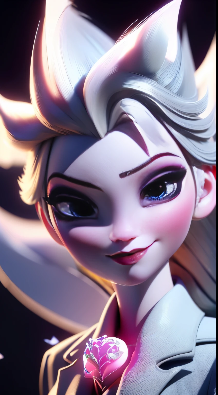 (Elsa frozen Diamante Rosado fusión.) Highly detailed CG unity 8k wallpaper, style shot, complex, high detail, dramatic, highest quality movie still image, very detailed, masterpiece, best quality, character design, Elsa, Elsa from Frozen, (( Dark style)), realistic ultra-detailed rendering style, natural light, sharp character design, (hard focus, 8k), (((natural skin texture))), 8k textures, soft cinematic lighting, adobe lightroom, dark room, hdr, Sophisticated, Elegant, Rich Detail, Sharp Focuilm Look) )), Soothing Tones, Detail Frenzy, Intricate Detail, Super Detail, Low Contrast, Soft Film Lighting, Dull Colors, Exposure Blending, HDR, Fade, 35mm, f/1.4, ISO, f16, 25 sec.