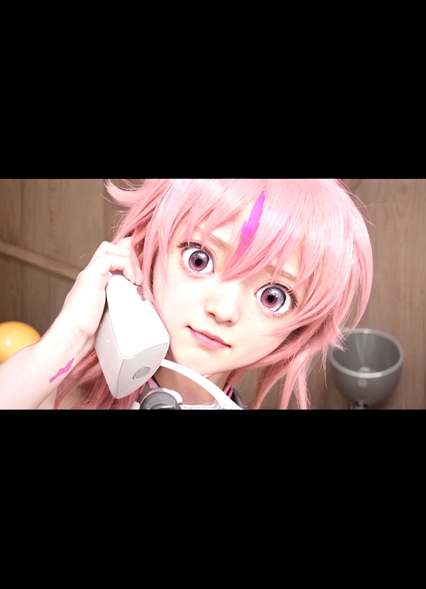 anime girl with pink hair talking on a cell phone, mirai nikki, still from tv anime, anime girl named gasai yuno, in the anime film, today's featured anime still, screenshot from a 2012s anime, still from anime, screenshot from the anime film, screenshot from guro anime, Mirai nikki, anime movie screenshot