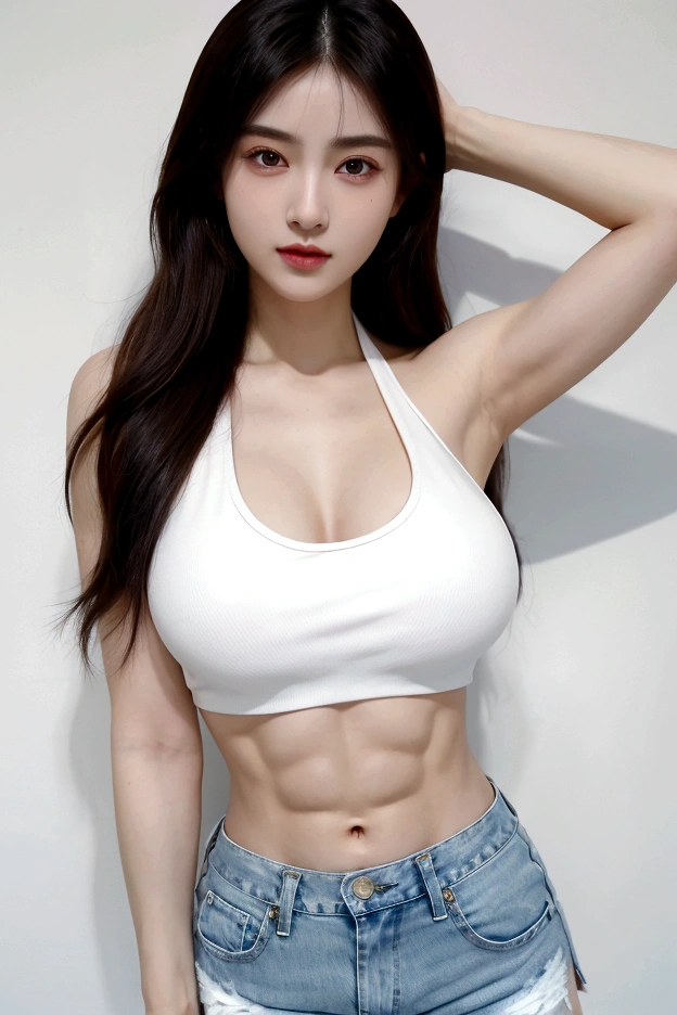 SeaArt Bot Txt2Img Default 01:47:12 Expires in 29 Day(s),Bright Light,the highest picture quality,Best resolution 1 adult woman,mature and beautiful,muscle bodybuilder , (masterpiece, best quality:1.37), ultra-detailed:1.37, hyper-sharp:1.37, anime style, An illustration of a female bodybuilder, The female bodybuilder is 2m tall and has a muscular build. A female bodybuilder wears a white evening dressed, exposing her muscles,big breasts,high slit,off shoulder,fat hip. A female bodybuilder is standing on the stage, seductive smile, closed mouth, pink side-under cut hair, bodybuilder fashion, looking the viewer, view viewer,sexy pose,evening dressed,evening skirt dressed,Women's long evening dress,Perfect body proportions,Perfect muscle lines,White gloves