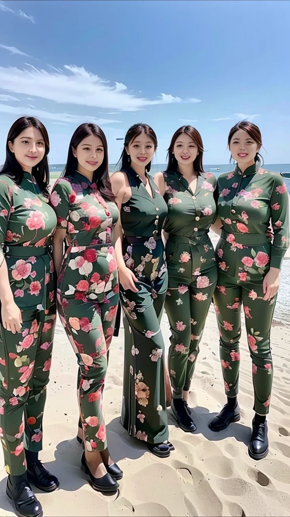 Close-up of a group of women taking a photo, photography：Yang J, cg Social Hotspot, serial art, Smooth red tights set, beautiful south Korean woman, twice, Korean female fashion models, Popular content on cgstation, Sakimichan, Official, Official artwork, Korean woman, Asian women, Korean Idol, goddess