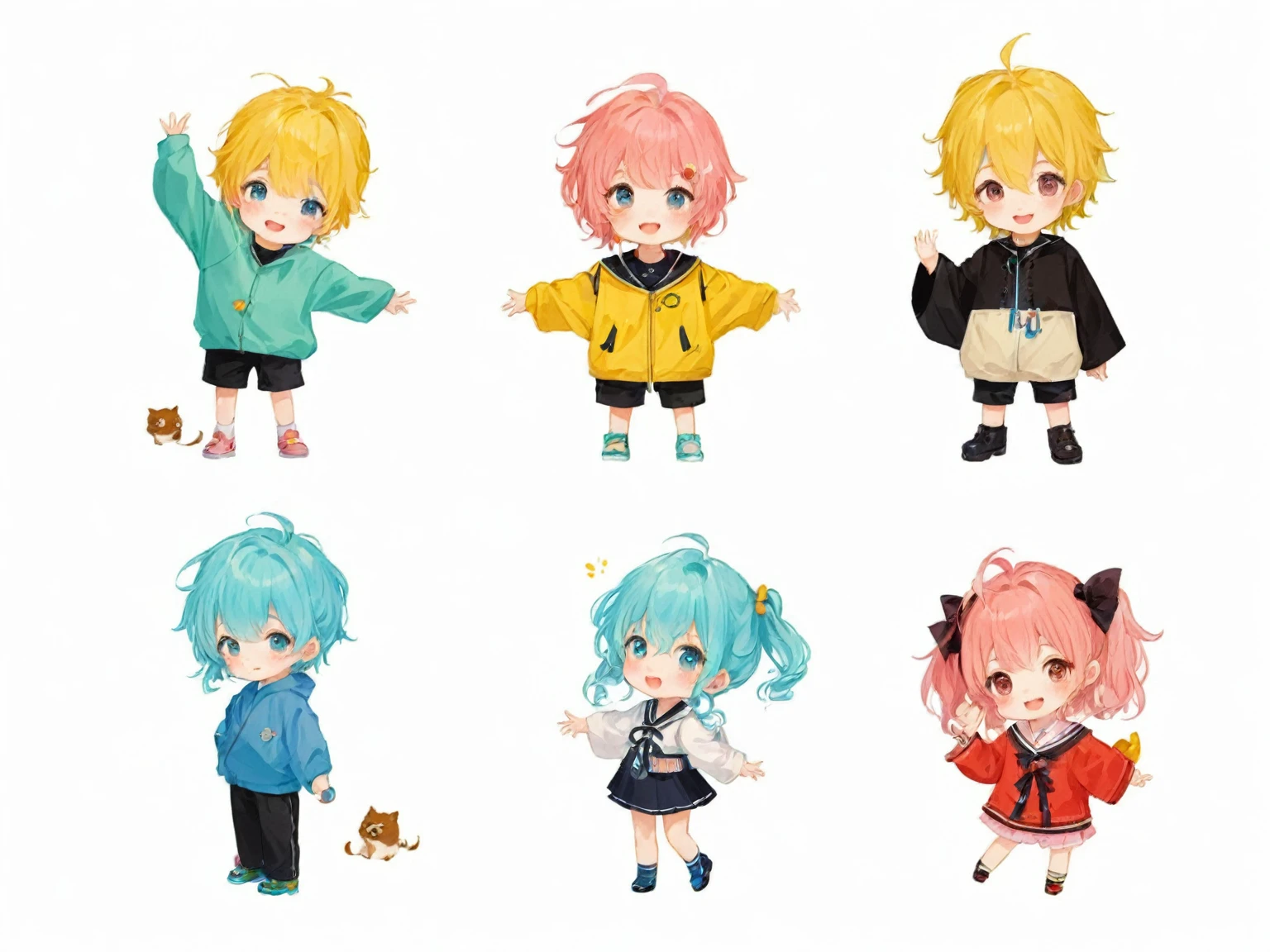 cute、Mini Character Illustration