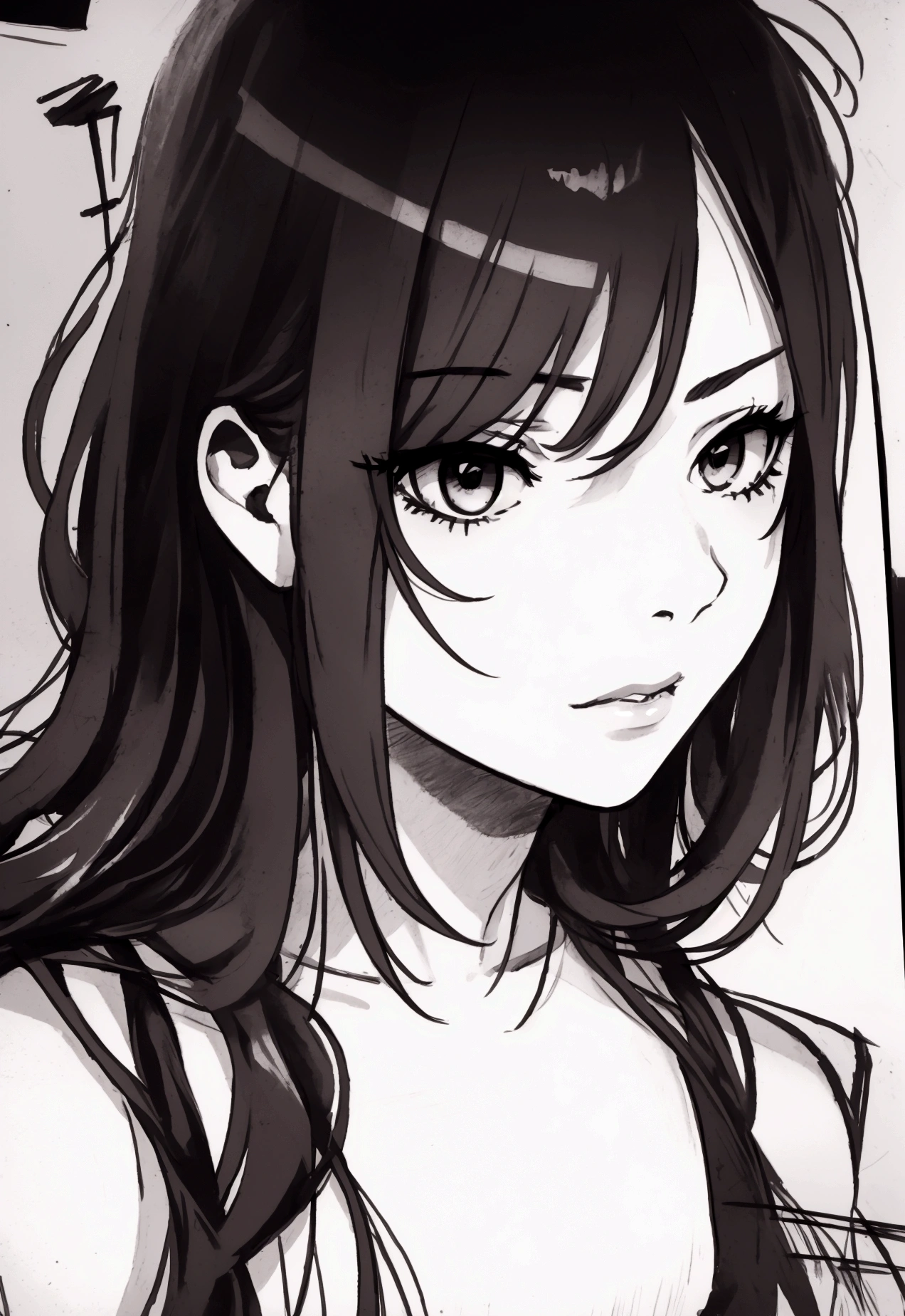 Highest quality, (Background details), High Contrast, Approaching on all fours、pussy,Holding a knife、Blood、red、topless、whole body、Super beautiful girl, Detailed original illustrations、functional、Looking into the camera、Twin tails、Black Hair、Bloodだらけ、Stalker、Delicate face、attractive、Villainess、sexy、Real breasts、Crazy Smile, Crazy Eyes、 Beautiful line art