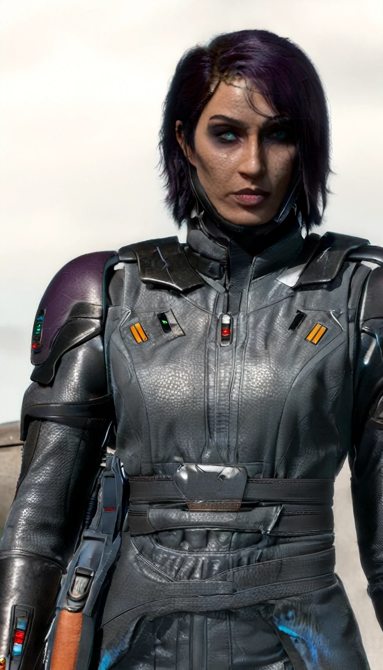 professional 3d model Cinematic scene, sabine wren, SILVER armor (HUGE BREASTS), Ghost in the Shell, detailed background, masterpiece, best quality, high quality, highres, absurdres . octane render, highly detailed, volumetric, dramatic lighting
