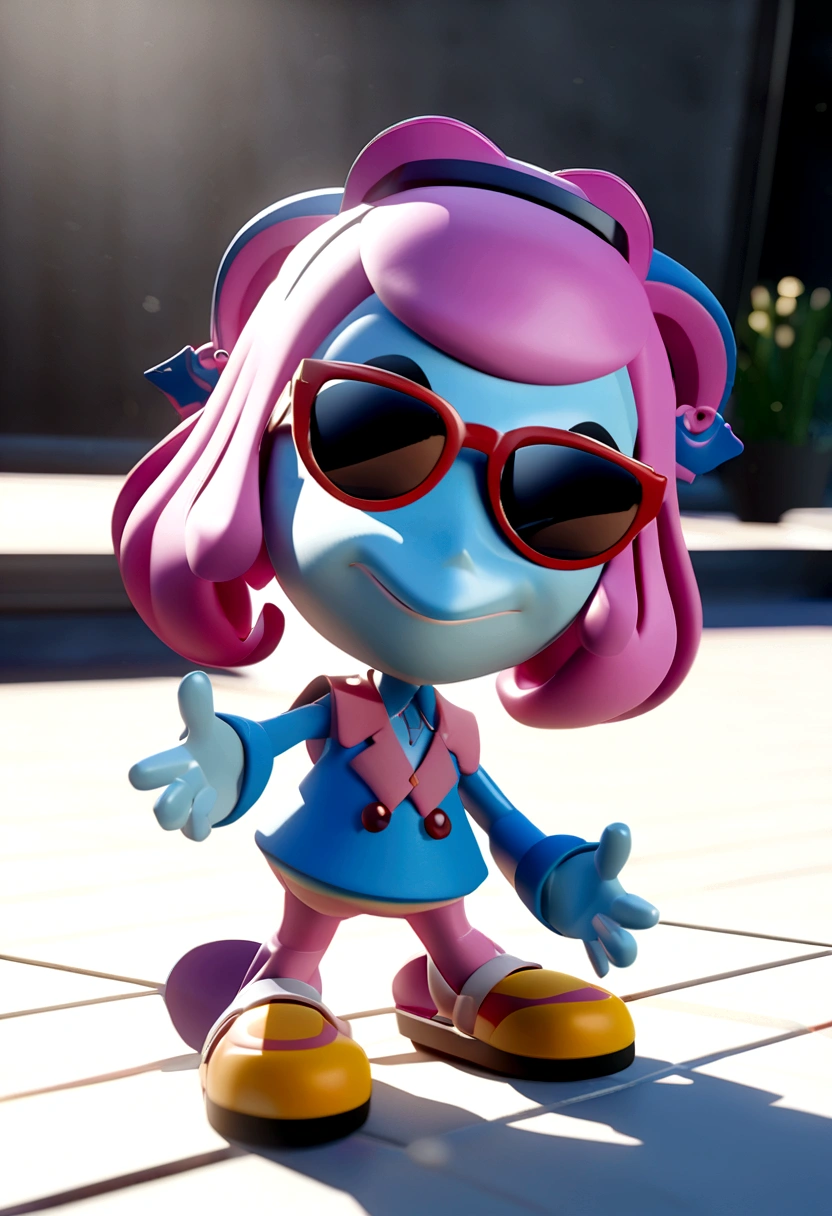 Cartoon character of a woman in glasses and red shirt, animation character, stylized character, animation style rendering, 3d stylized, Arnold Maya rendering, Stylized 3D rendering, toon render screenshot, 3d character, 3d character, Stylized 3D rendering, 3D character rendering, cartoon character, Personagem de close up, character posing, (Pixar-style) (master part:1.2) (bokeh) (best qualityer) (skin detailed) (detailed texture) (8K) (Argilla) (cinematic lighting) (sharp focus