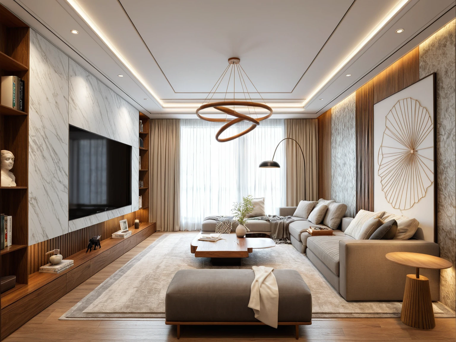 Interior Design, (modern interior space), (modern furniture design), (space that realistically describes the modern interior of a townhouse), (soft warm led light), (circle spotlight), (indoor), (neutral white tone color), (white wall), (An Cuong Wooden Furniture minimalist Style), (An Cuong wood with MDF surface glued with melamine coating), (architectural design visualization), (reflection), (focus on object), (material normal bump real reflection), (multi-level reflection), (chao vantage software visualization render),(((Best Quality))), ((Masterpiece)), ((best illustration)), ((best shadows)), (( Super Detail)), (Intricate lines), (Photorealism),(hyper detail), ((archdaily)), ((award winning design)), (dynamic light), ((spotlight)), (perfect light), ( shimering light), ((photorealistic)), ((intricate detail)), ((extreme detail)), ((crazy detail)), ((octane render)), ((trending on artstation)), ((High- fidelity)), ((Viwvid)), ((Crisp)), ((Bright)), ((Stunning)), ((Eye-catching)), ((High-quality)),((Sharp)), ((day sun environment)), ((Illuminating)), ((Flawless)), ((High-quality)),((Sharp edge render)), ((medium soft lighting)), ((photographic render)) , ((detailed archviz)), ((reality environment))