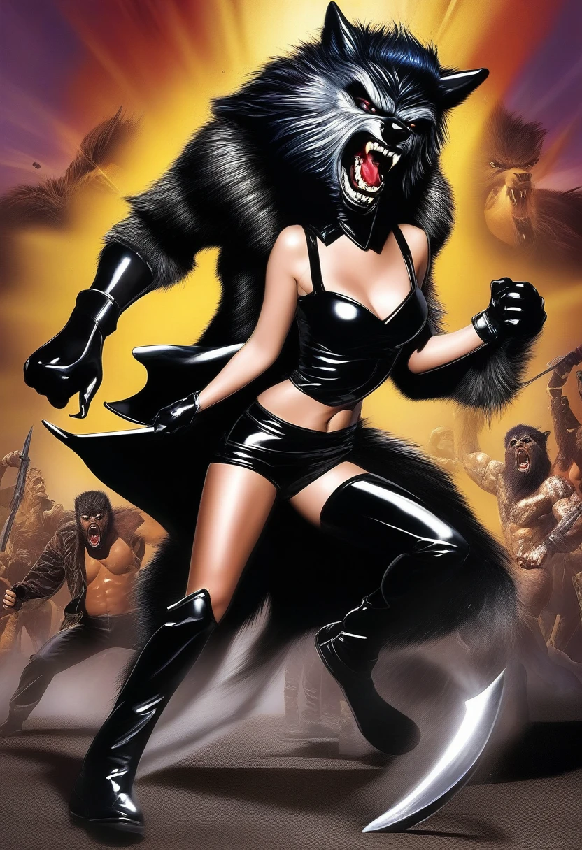 NSFW, naked close up, nude, open legs pose, Melena is a beautiful necromancer., black fur, in the style of a Heavy Metal magazine cover, low-cut robe with high details, High detail face, high detailed leather, fit athletic body, Heavy metal aesthetics, necromancer's lair background, high quality, Masterpiece, realistic photo, intricately detailed, 8k, HDR, shallow depth of field, wide light, High contrast, backlight, light flares, chromatic aberration, sharp focus, Raw color photo, looking to the camera, cold colors, erotic pose, seductive smile