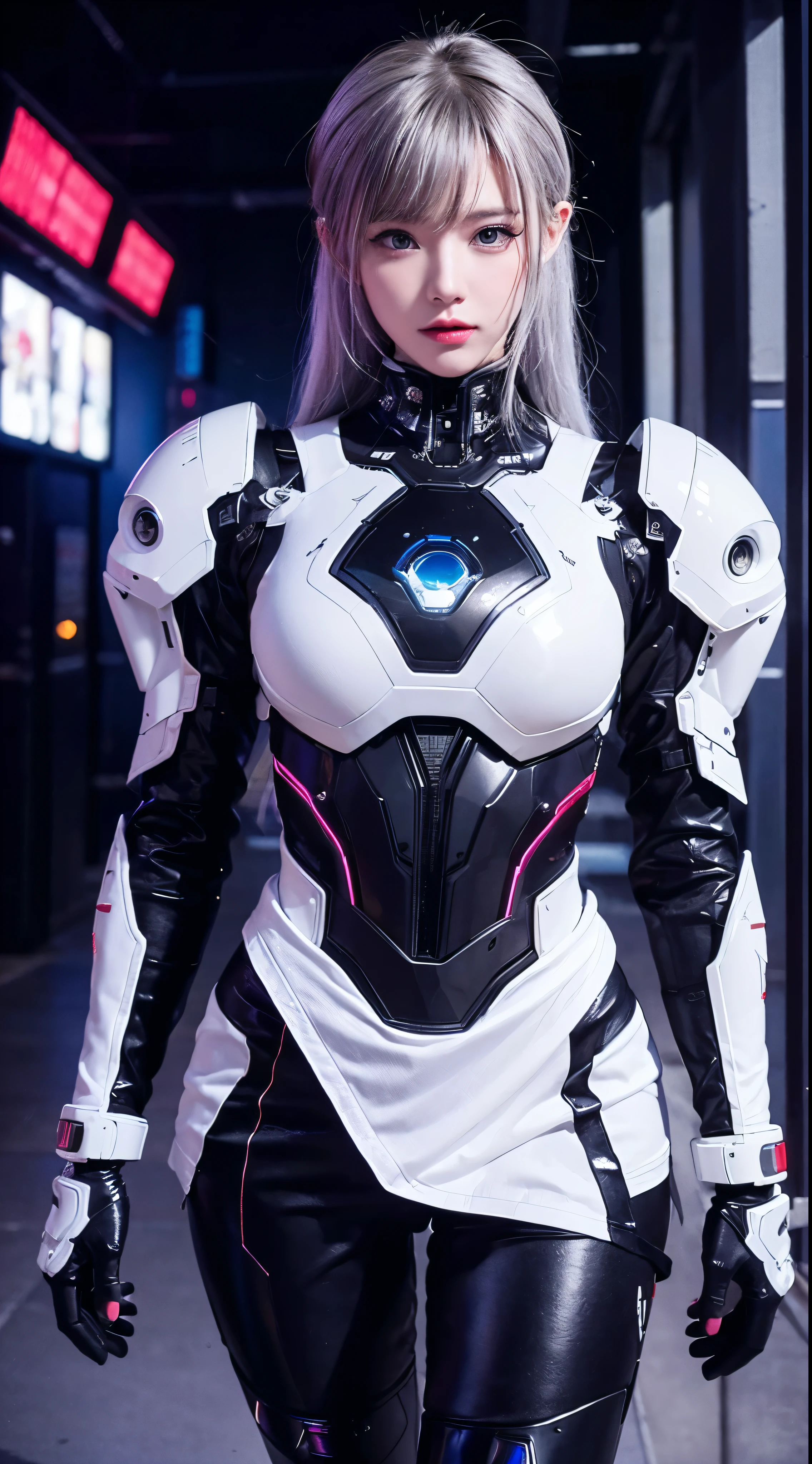 Dark_Fantasy,Cyberpunk, (Best quality, Masterpiece),white,1man,Mechanical marvel,Robotic presence,Cybernetic guardian,wearing a cybernetic jacket,city, highest quality digital art, Stunning art, wallpaper 4k, highly detailed, military robot,army, warzone,black and white, highest quality digital art, Stunning art, wallpaper 4k,8k,64k, HD, unparalleled masterpiece, dynamic lighting, cinematic, epic, damaged mechanical parts