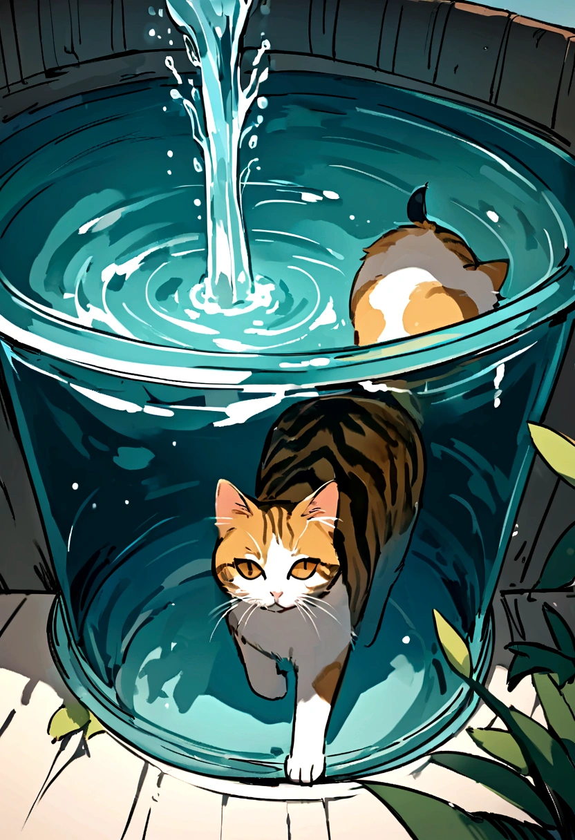 Sally acorn, squirrel girl, furry, naked,, umbilical cord, underwater, inside a full water tank, oxygen mask in mouth, DiC cartoon style, 1girl, wires in, laboratory, oil painting background, cartoon cel, light shading, wires connected to belly button, no clothes, no gloves, no shoes, cool color temperature, fully submerged