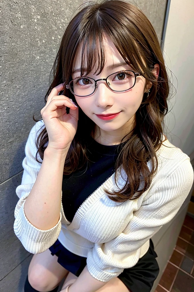 best quality, 1girl, reading a book, cozy library, glasses, casual outfit, intellectual look, warm lighting, detailed background